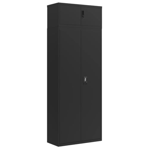 Generico Kangqiling Aktenschrank Schwarz 90 x 40 x 240 cm aus Stahl, Schwarz, 3188327 Generico Kangqiling Aktenschrank Schwarz 90 x 40 x 240 cm aus Stahl, Schwarz, 3188327 von Generisch