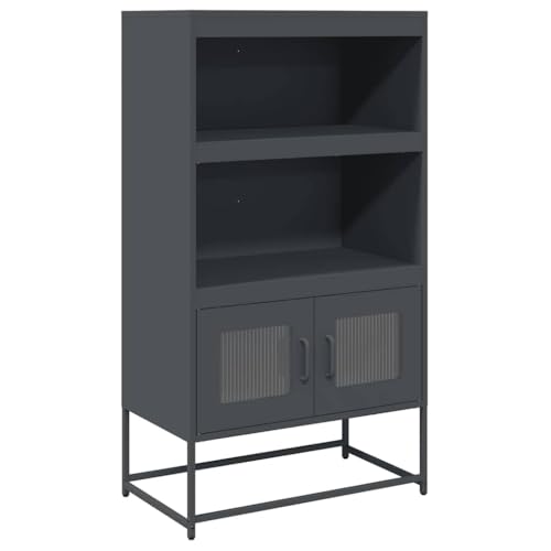 Generico Kangqiling Anrichte Anthrazit 68 x 39 x 123 cm Stahl, Anthrazit, 853370 von Generisch