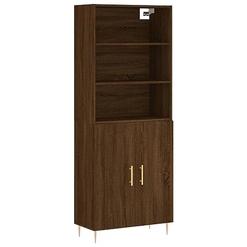 Generico Kangqiling Anrichte Eiche braun 69,5 x 34 x 180 cm aus mehrschichtigem Holz, Braun, 3189244 von Generisch