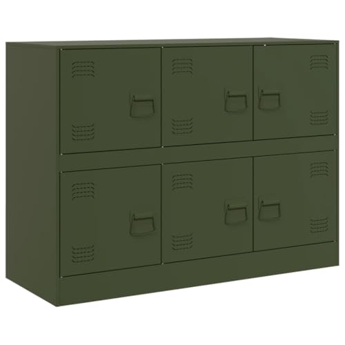 Generico Kangqiling Anrichte Olivgrün 99 x 39 x 73 cm aus Stahl, Grün, 841797 von Generisch