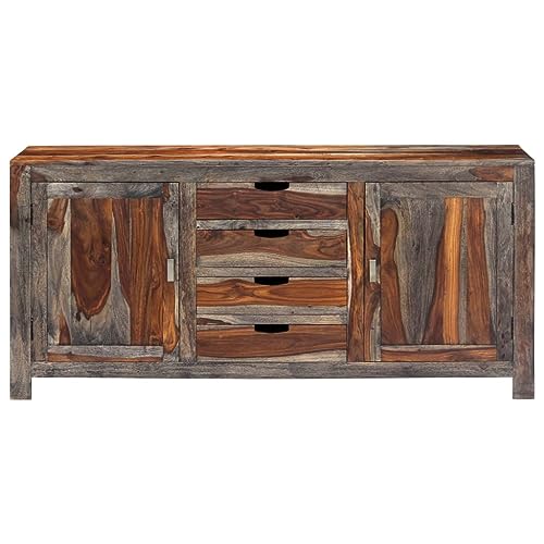 Generico Kangqiling Anrichte grau 160 x 40 x 75 cm aus Sheesham-Massivholz, grau, 247983 von Generisch