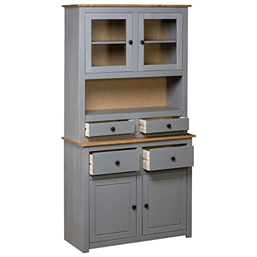 Generico Kangqiling Anrichte grau 93 x 40,5 x 180 cm aus massivem Panama-Kiefernholz, grau, 282701 Generico Kangqiling Anrichte grau 93 x 40,5 x 180 cm aus massivem Panama-Kiefernholz, grau, 282701 von Generisch