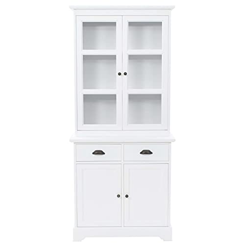Generico Kangqiling Anrichte mit 4 Türen aus MDF und Kiefernholz 80 x 40 x 180 cm, 245755 Generico Kangqiling Anrichte mit 4 Türen aus MDF und Kiefernholz 80 x 40 x 180 cm, 245755 von Generisch