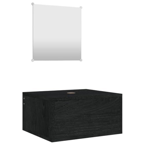 Generico Kangqiling Badezimmermöbel-Set 2-teilig schwarz aus mehrschichtigem Holz, schwarz, 242557 von Generisch