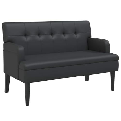 Generico Kangqiling Bank mit Rückenlehne, schwarz, 112 x 65,5 x 75 cm aus Kunstleder, Schwarz, 372153 von Generisch
