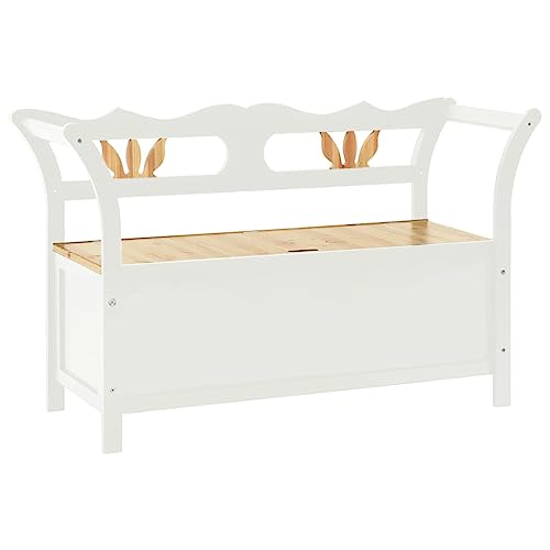 Generico Kangqiling Bank weiß 107 x 45 x 75,5 cm Massivholz Fichte, 351774 von Generisch