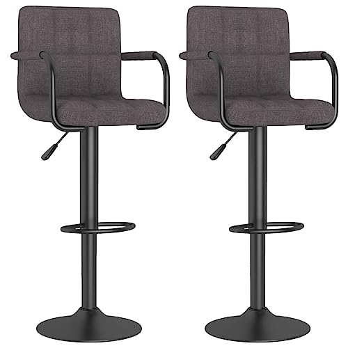 Generico Kangqiling Barhocker 2 Stück Taupe aus Stoff, Taupe, 334644 von Generisch
