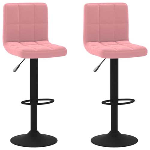Generico Kangqiling Barhocker 2 Stück rosa aus Samt, rosa, 334310 von Generisch