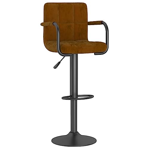 Generico Kangqiling Barhocker Braun Samt Braun 334646 von Generisch