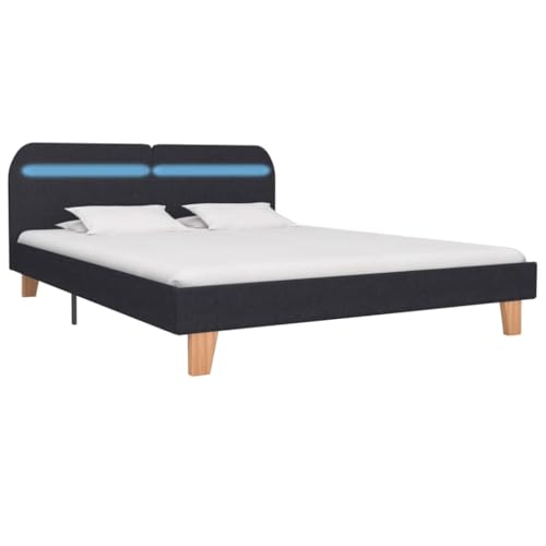 Generico Kangqiling Bettgestell LED ohne Matratze dunkelgrau 150 x 200 cm Stoff, grau, 281074 Generico Kangqiling Bettgestell LED ohne Matratze dunkelgrau 150 x 200 cm Stoff, grau, 281074 von Generisch