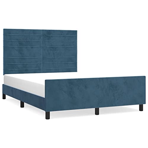 Generico Kangqiling Bettgestell ohne Matratze, dunkelblau, 140 x 190 cm, aus Samt, Blau, 3125877 Generico Kangqiling Bettgestell ohne Matratze, dunkelblau, 140 x 190 cm, aus Samt, Blau, 3125877 von Generisch
