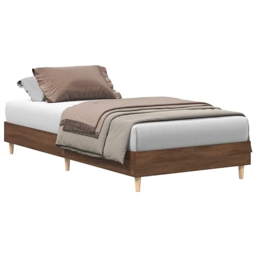 Generico Kangqiling Bettgestell ohne Matratze Eiche Braun 100 x 200 cm Spanplatte, Braun, 861045 von Generisch