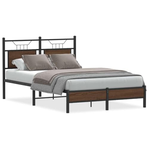 Generico Kangqiling Bettgestell ohne Matratze Eiche Braun 120 x 200 cm Spanplatte, Braun, 4106996 von Generisch