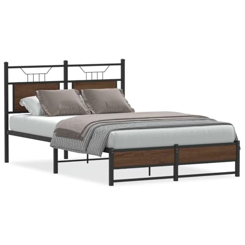 Generico Kangqiling Bettgestell ohne Matratze Eiche Braun 120 x 200 cm Spanplatte, Braun, 4107014 von Generisch