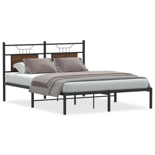 Generico Kangqiling Bettgestell ohne Matratze Eiche Braun 140 x 190 cm Spanplatte, Braun, 4106841 von Generisch