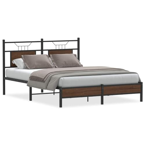 Generico Kangqiling Bettgestell ohne Matratze Eiche Braun 140 x 200 cm Spanplatte, Braun, 4106999 von Generisch