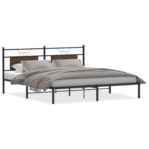 Generico Kangqiling Bettgestell ohne Matratze Eiche Braun 160 x 200 cm Spanplatte, Braun, 4106844 von Generisch