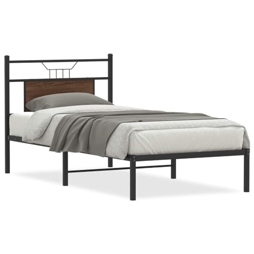 Generico Kangqiling Bettgestell ohne Matratze Eiche Braun 80 x 200 cm aus Spanplatte, Braun, 4106832 von Generisch