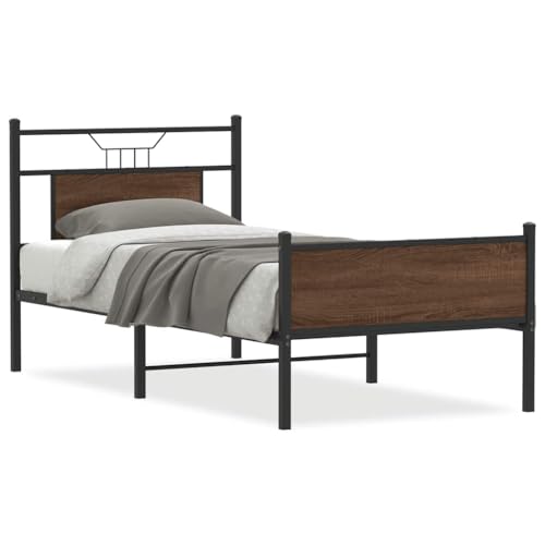 Generico Kangqiling Bettgestell ohne Matratze Eiche Braun 80 x 200 cm aus Spanplatte, Braun, 4107025 von Generisch