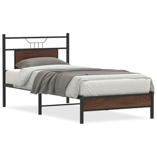 Generico Kangqiling Bettgestell ohne Matratze Eiche Braun 90 x 200 cm aus Spanplatte, Braun, 4106991 von Generisch