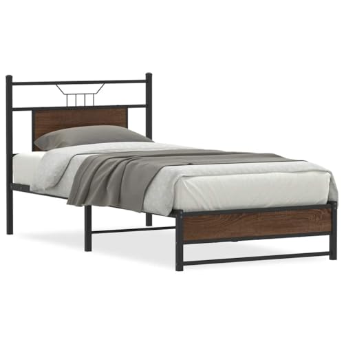 Generico Kangqiling Bettgestell ohne Matratze Eiche Braun 90 x 200 cm aus Spanplatte, Braun, 4107009 von Generisch