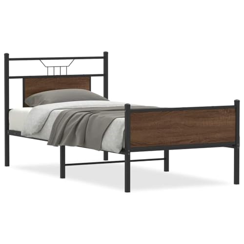 Generico Kangqiling Bettgestell ohne Matratze Eiche Braun 90 x 200 cm aus Spanplatte, Braun, 4107027 von Generisch