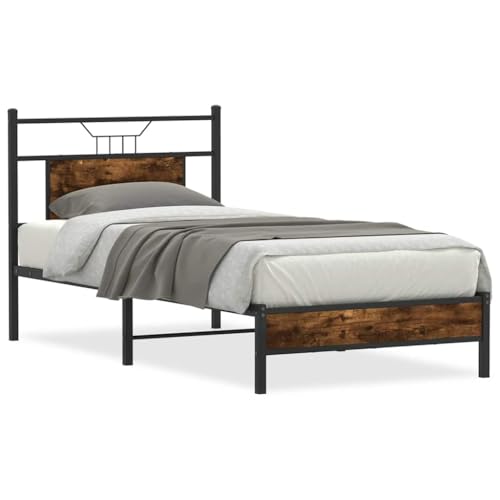 Generico Kangqiling Bettgestell ohne Matratze Eiche Rauchgrau 80 x 200 cm aus Spanplatte, Braun, 4106881 Generico Kangqiling Bettgestell ohne Matratze Eiche Rauchgrau 80 x 200 cm aus Spanplatte, Braun, 4106881 von Generisch