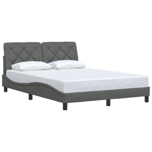 Generico Kangqiling Bettgestell ohne Matratze dunkelgrau 140 x 200 cm Stoff, grau, 3310602 von Generisch