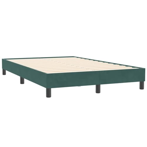 Generico Kangqiling Bettgestell ohne Matratze dunkelgrün 120 x 210 cm aus Samt, Grün, 4101352 von Generisch