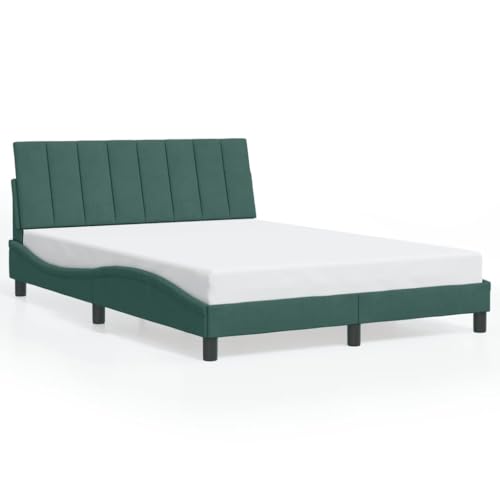 Generico Kangqiling Bettgestell ohne Matratze dunkelgrün 140 x 190 cm aus Samt, Grün, 3207846 Generico Kangqiling Bettgestell ohne Matratze dunkelgrün 140 x 190 cm aus Samt, Grün, 3207846 von Generisch