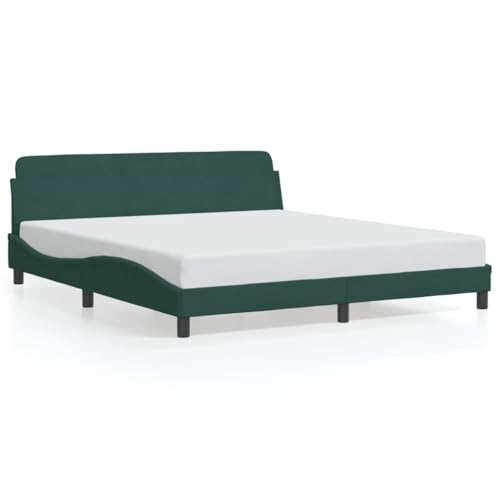Generico Kangqiling Bettgestell ohne Matratze dunkelgrün 180 x 200 cm aus Samt, Grün, 373235 Generico Kangqiling Bettgestell ohne Matratze dunkelgrün 180 x 200 cm aus Samt, Grün, 373235 von Generisch