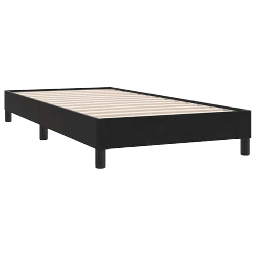 Generico Kangqiling Bettgestell ohne Matratze schwarz 80 x 220 cm aus Samt, schwarz, 4101381 von Generisch
