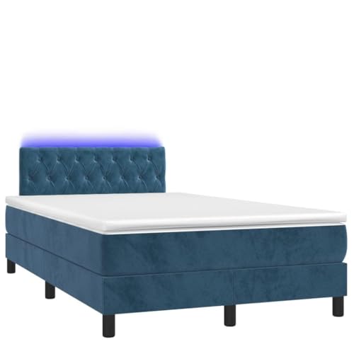 Generico Kangqiling Boxspringbett mit Matratze und LED, dunkelblau, 120 x 200 cm, Blau, 3134577 von Generisch