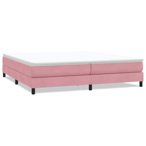 Generico Kangqiling Boxspringbett ohne Matratze Rosa 200 x 210 cm aus Samt, Rosa, 3315848 von Generisch