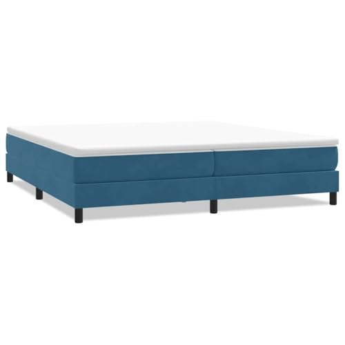 Generico Kangqiling Boxspringbett ohne Matratze dunkelblau 200 x 210 cm aus Samt, blau, 3315847 von Generisch
