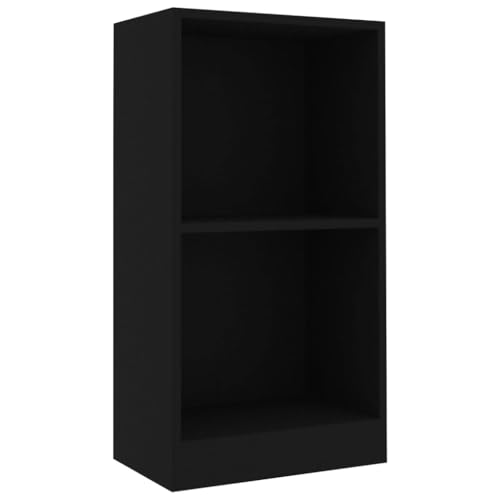 Generico Kangqiling Bücherregal Schwarz 40 x 24 x 75 cm aus mehrschichtigem Holz, Schwarz, 800820 von Generisch