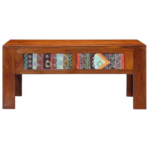 Generico Kangqiling Couchtisch 90 x 50 x 40 cm aus massivem Akazienholz, Braun, 4016486 von Generisch