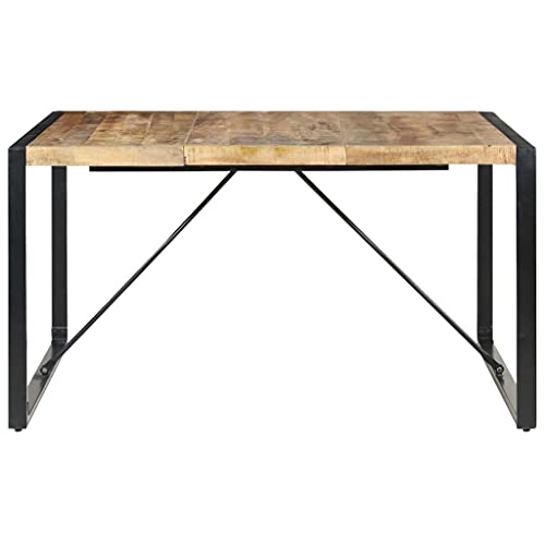 Generico Kangqiling Esstisch 140 x 140 x 75 cm aus unbehandeltem Mangoholz, Braun, 321572 von Generisch
