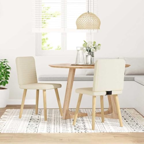 Generico Kangqiling Esszimmerstühle 2 Stück Leinen, Beige, 4101155 von Generisch
