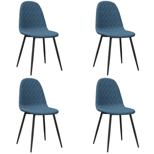 Generico Kangqiling Esszimmerstühle 4 Stück Blau aus Samt, Blau, 325656 von Generisch