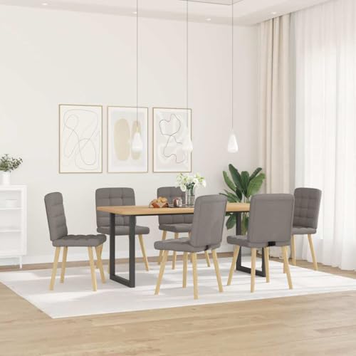 Generico Kangqiling Esszimmerstühle 6 Stück Taupe aus Stoff, Taupe, 3315467 von Generisch