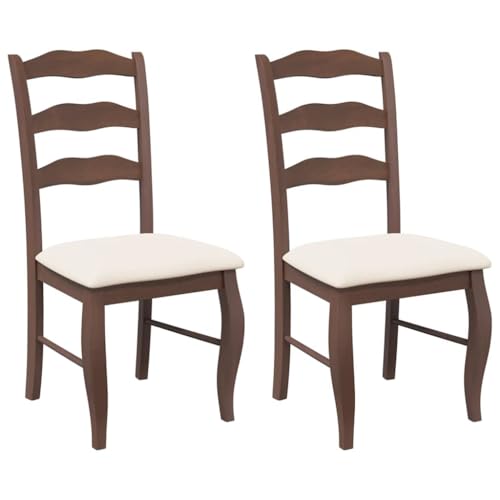 Generico Kangqiling Esszimmerstühle mit Kissen 2 Stück Braun Massivholz Hevea, Braun, 4102491 Generico Kangqiling Esszimmerstühle mit Kissen 2 Stück Braun Massivholz Hevea, Braun, 4102491 von Generisch