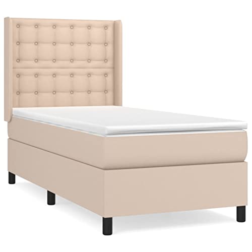 Generico Kangqiling Federbett mit Cappuccino-Matratze 80 x 200 cm Kunstleder, Braun, 3132470 von Generisch