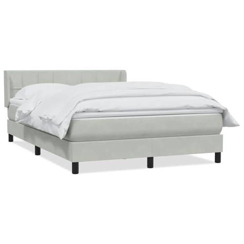 Generico Kangqiling Federbett mit Matratze hellgrau 140 x 220 cm Samt, Grau, 3318153 von Generisch