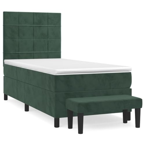 Generico Kangqiling Federbett mit dunkelgrüner Matratze 90 x 200 cm Samt, grün, 3137824 von Generisch