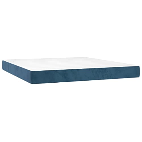 Generico Kangqiling Federkernmatratze Dunkelblau 160 x 200 x 20 cm aus Samt, Blau, 347832 von Generisch