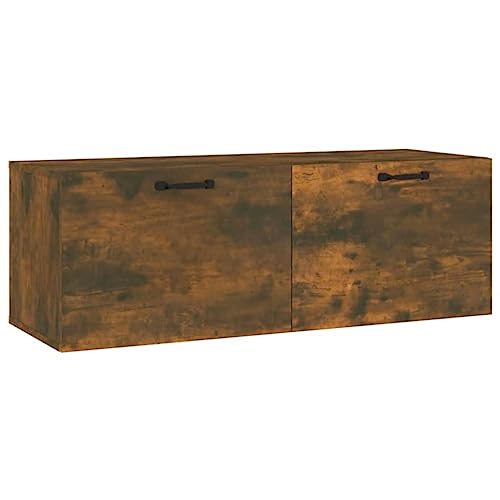 Generico Kangqiling Hängeschrank Eiche Rauchgrau 100 x 36,5 x 35 cm Holz mehrschichtig, Braun, 817612 von Generisch