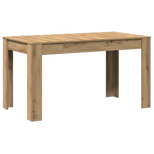 Generico Kangqiling Handwerklicher Esstisch 140 x 74,5 x 76 cm aus mehrschichtigem Holz, Braun, 856573 von Generisch