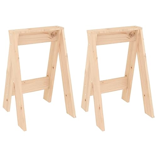 Generico Kangqiling Hocker 2 Stück 40 x 40 x 60 cm aus massivem Kiefernholz, Braun, 823664 von Generisch