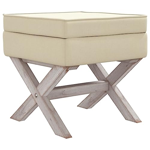Generico Kangqiling Hocker zur Aufbewahrung 45 x 45 x 49 cm aus Leinen, Beige, 344515 von Generisch